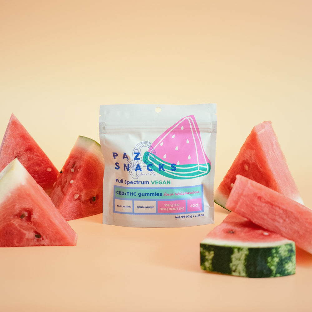 
            
                Load image into Gallery viewer, Sour Watermelon D8 + CBD Gummies 30 count
            
        
